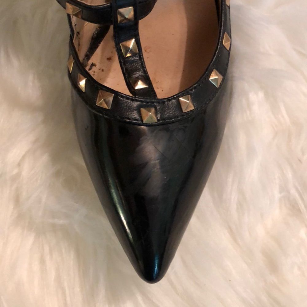 Jojo Cat Studded Glossy Black Stiletto Heels - Picture 5 of 14